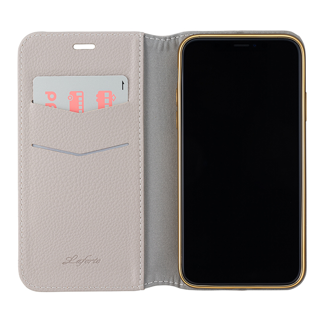 【iPhoneXS/X ケース】“Shrink” PU Leather Book Case (Greige)サブ画像