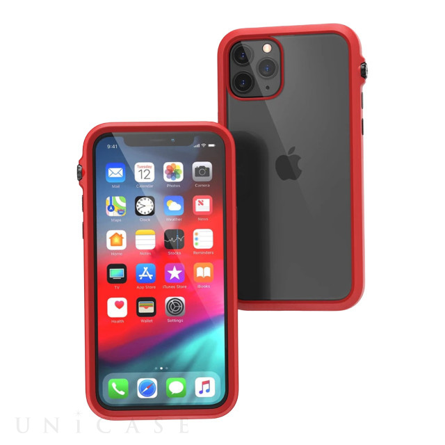 【iPhone11 Pro ケース】Catalyst 衝撃吸収ケース (ブラックレッド)