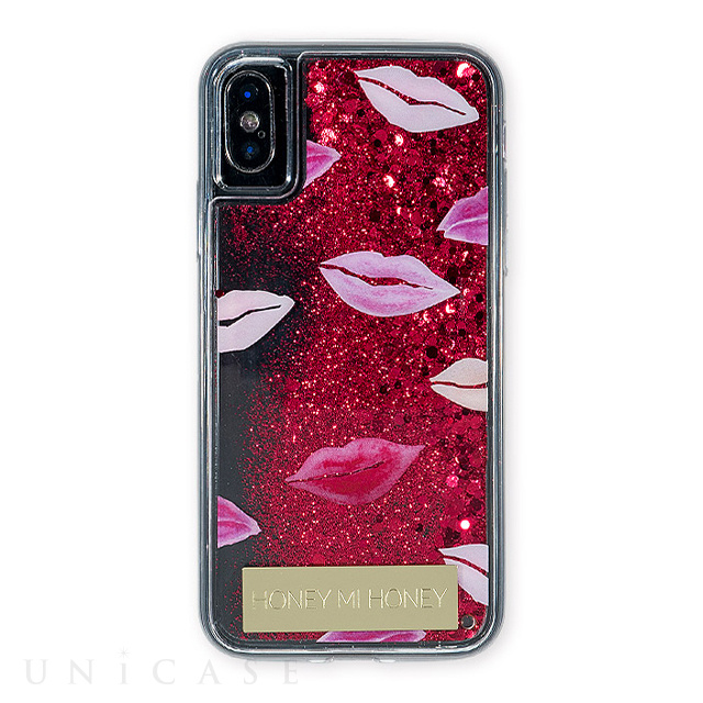 【iPhoneXS/X ケース】HONEY MI HONEY 背面ケース (PINK KISS GLITTER RED)