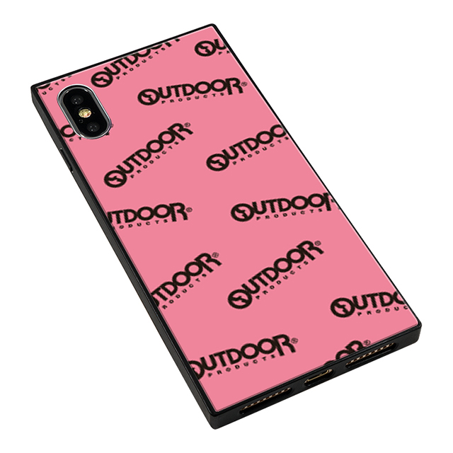 【iPhoneXS/X ケース】OUTDOOR スクエア型 ガラスケース (LOGO RANDOM PINK)goods_nameサブ画像