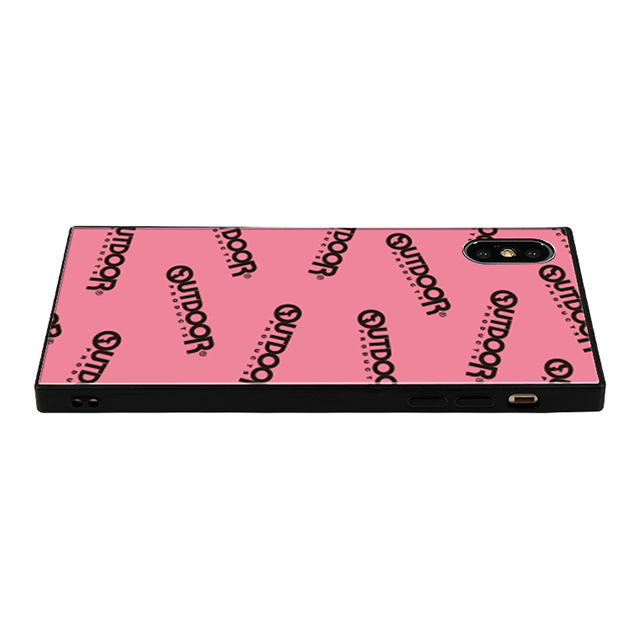 【iPhoneXS/X ケース】OUTDOOR スクエア型 ガラスケース (LOGO RANDOM PINK)サブ画像