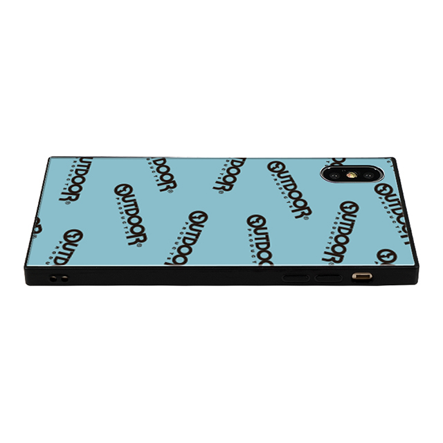 【iPhoneXS/X ケース】OUTDOOR スクエア型 ガラスケース (LOGO RANDOM BLUE)サブ画像