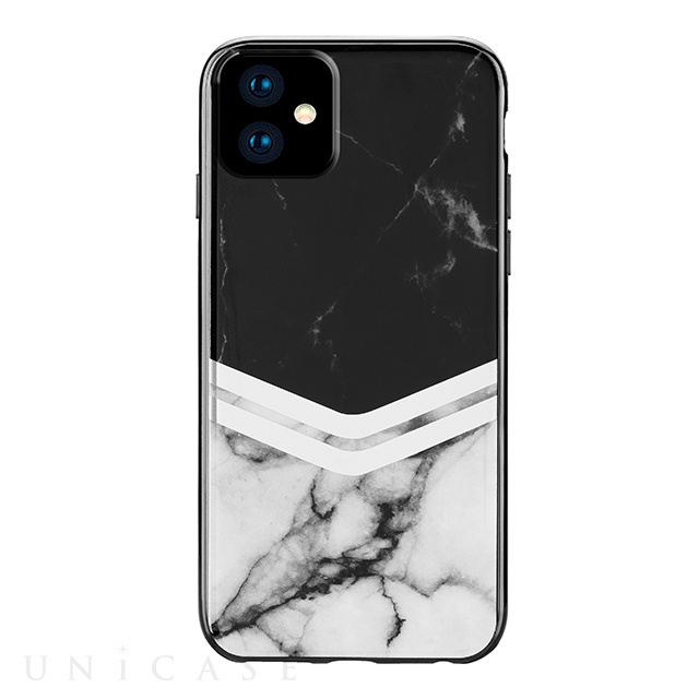 【iPhone11 ケース】BLACK MARBLE (LARA CHEVRON)