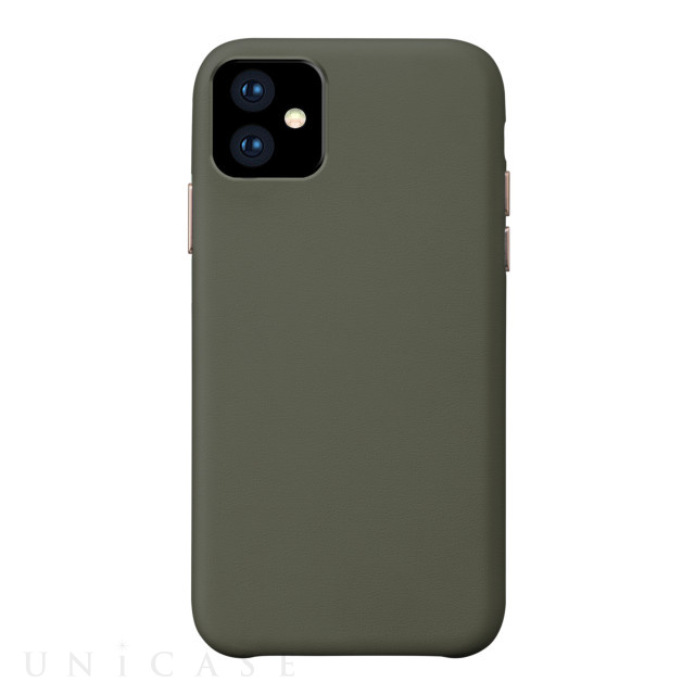 【iPhone11 ケース】Macaron VEGAN LEATHER (OLIVE)