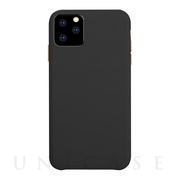 【iPhone11 Pro ケース】Macaron VEGAN LEATHER (BLACK VELVET)