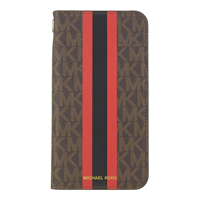 【iPhoneXS/X ケース】Folio Case Red Stripe with Charmサブ画像