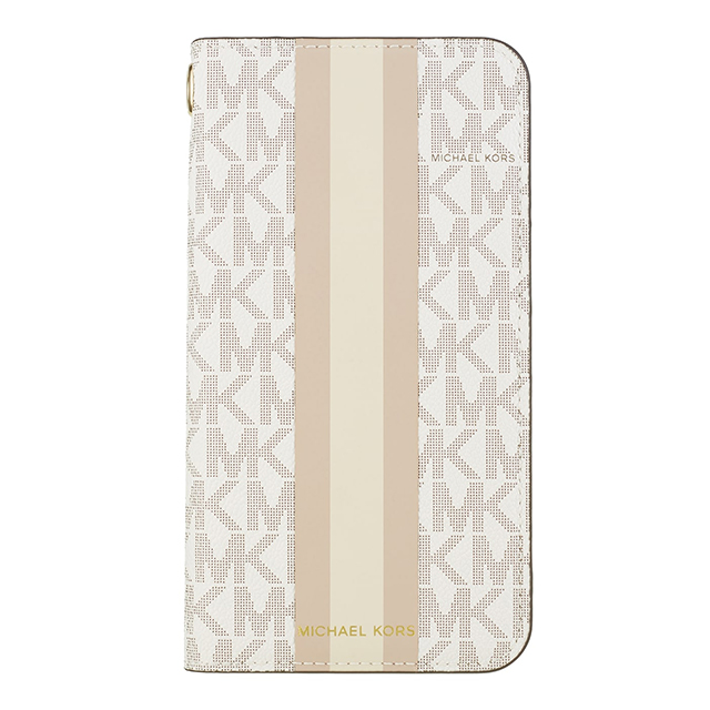 【iPhoneXS/X ケース】Folio Case Beige Pink Stripe with Charmgoods_nameサブ画像