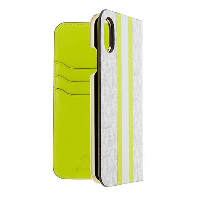 【iPhoneXR ケース】Folio Case Lime Stripe with Charmサブ画像