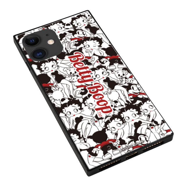 【iPhone11/XR ケース】Betty Boop スクエア型 ガラスケース (RED BLACK PRESENT)goods_nameサブ画像