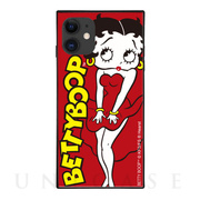 【iPhone11/XR ケース】Betty Boop スクエア型 ガラスケース (RED)