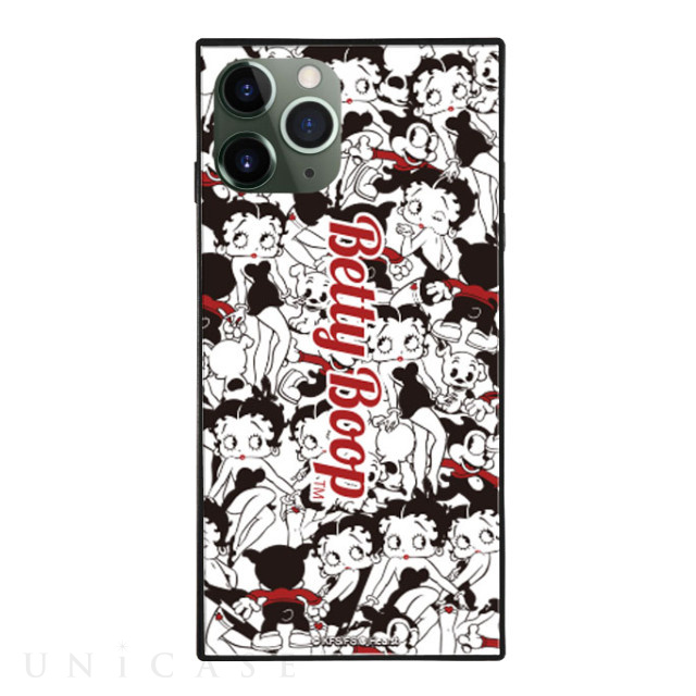 【iPhone11 Pro ケース】Betty Boop スクエア型 ガラスケース (RED BLACK PRESENT)