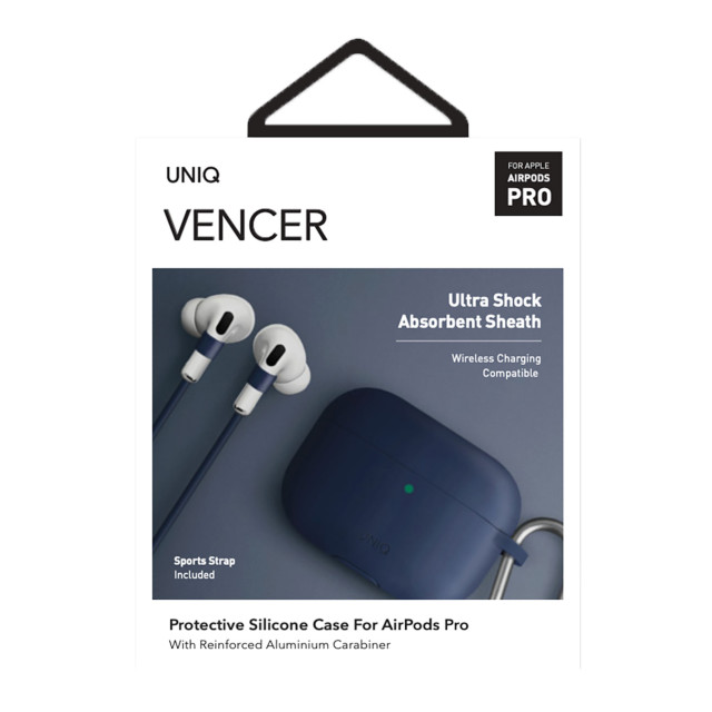 【AirPods Pro(第1世代) ケース】VENCER AirPods Pro シリコン ハング ケース - MARINE BLUE (BLUE)サブ画像