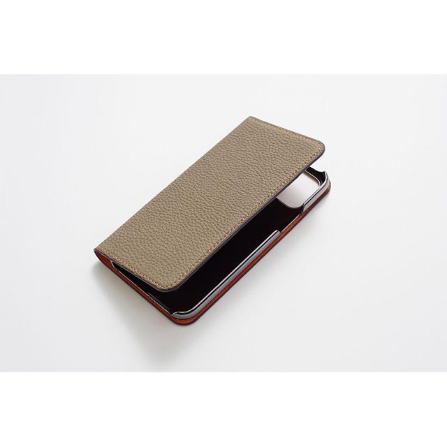 【iPhone11 ケース】German Shrunken Calf Folio Case (Yellow×Taupe)goods_nameサブ画像