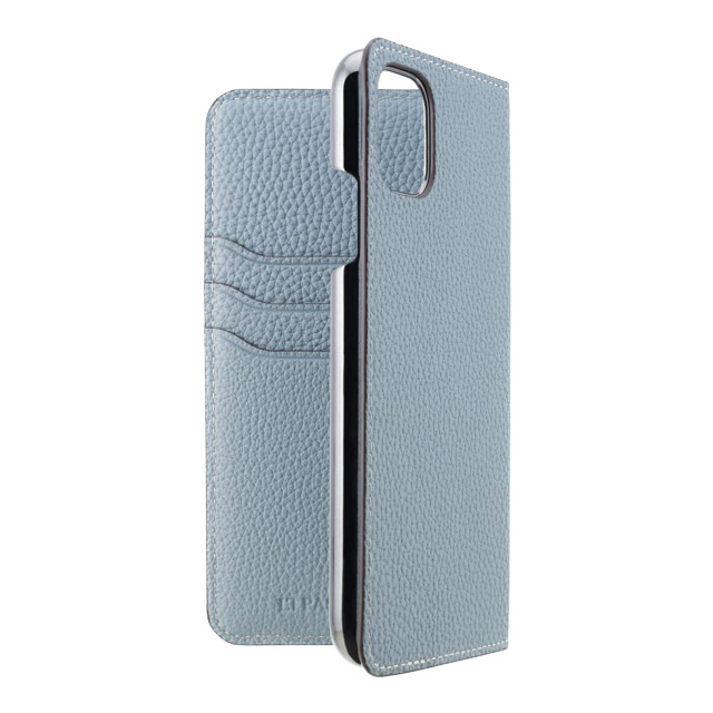 【iPhone11 ケース】German Shrunken Calf Folio Case (Light Blue)サブ画像