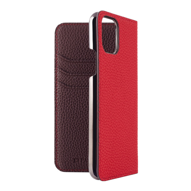 【iPhone11 Pro ケース】German Shrunken Calf Folio Case (Red×Dark Brown)goods_nameサブ画像