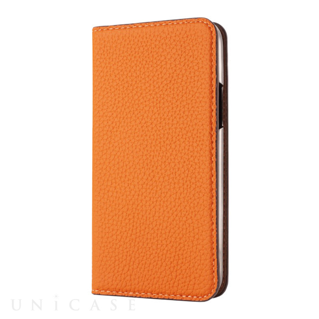 【iPhone11 Pro ケース】German Shrunken Calf Folio Case (Orange×Taupe)