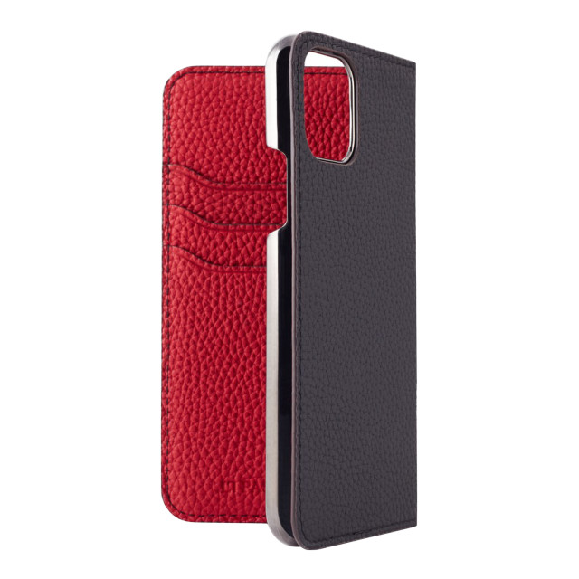 【iPhone11 Pro ケース】German Shrunken Calf Folio Case (Black×Red)goods_nameサブ画像