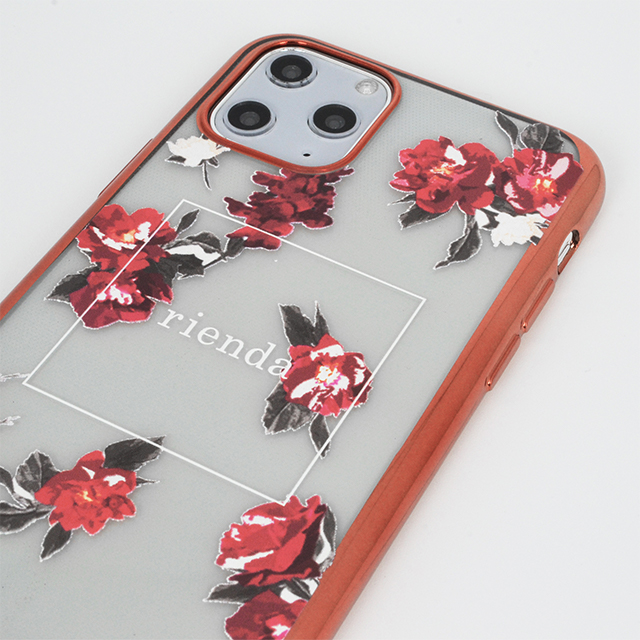 【iPhone11 Pro ケース】rienda メッキクリアケース (Red Flower/レッド)サブ画像