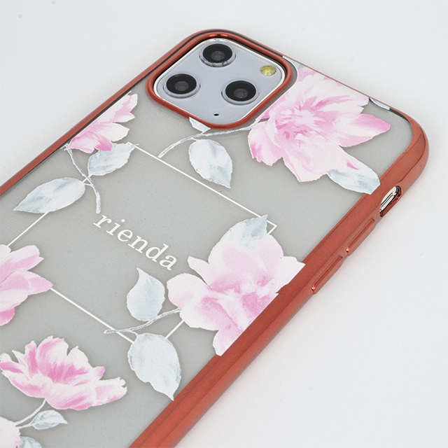 【iPhone11 Pro ケース】rienda メッキクリアケース (Lace Flower/ピンク)goods_nameサブ画像