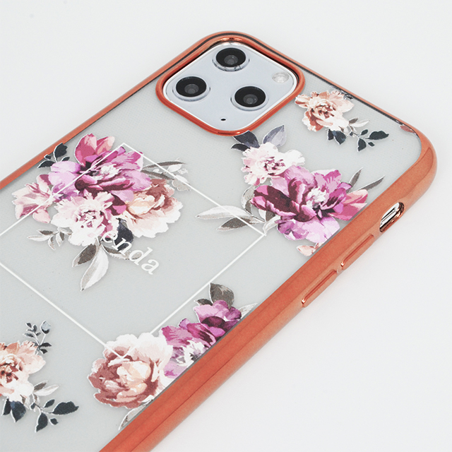 【iPhone11 Pro ケース】rienda メッキクリアケース (Brilliant Flower/バーガンディー)サブ画像