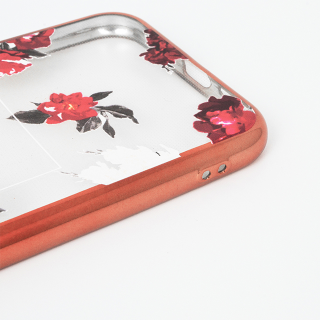 【iPhone11 ケース】rienda メッキクリアケース (Red Flower/レッド)goods_nameサブ画像