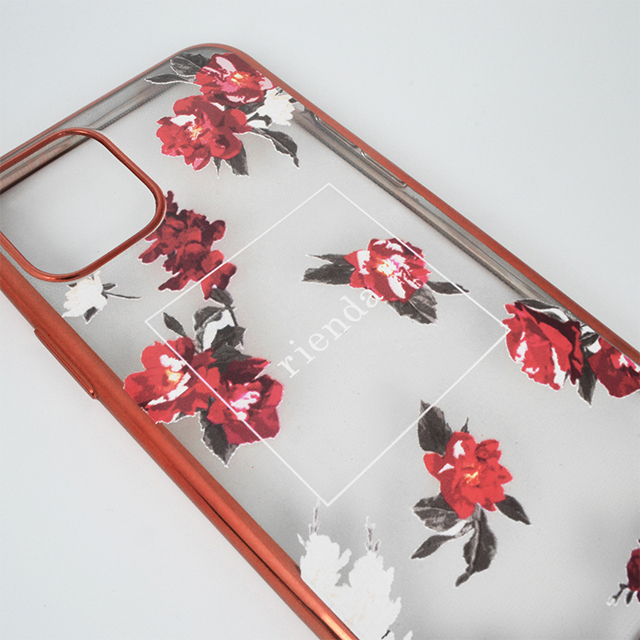 【iPhone11 ケース】rienda メッキクリアケース (Red Flower/レッド)サブ画像