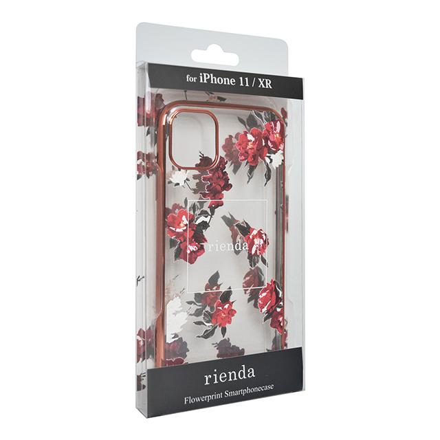 【iPhone11 ケース】rienda メッキクリアケース (Red Flower/レッド)サブ画像