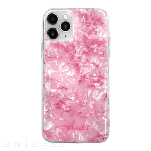 【iPhone11 Pro ケース】CECIL McBEE ソフトシェルケース 大理石 (PINK)