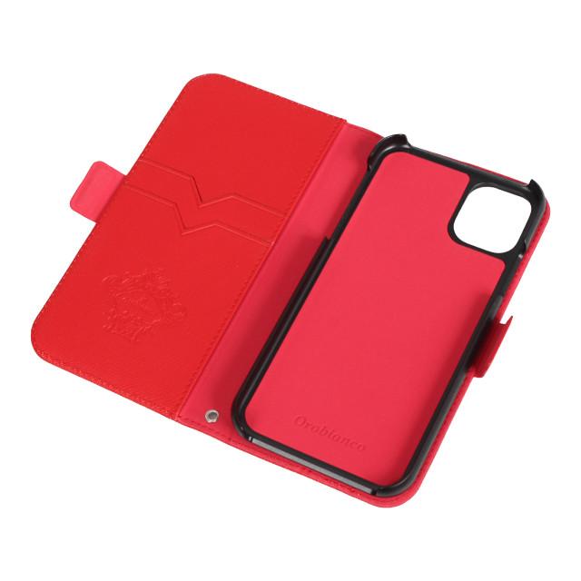 【iPhone11 ケース】“サフィアーノ調” PU Leather Book Type Case (レッド)サブ画像