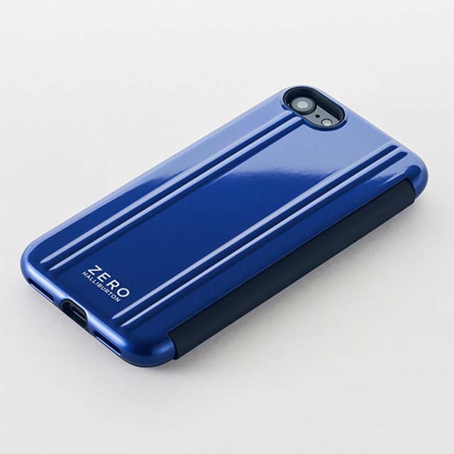 【iPhoneSE(第3/2世代)/8/7 ケース】ZERO HALLIBURTON Hybrid Shockproof Flip Case for iPhoneSE(第2世代) (Blue)サブ画像