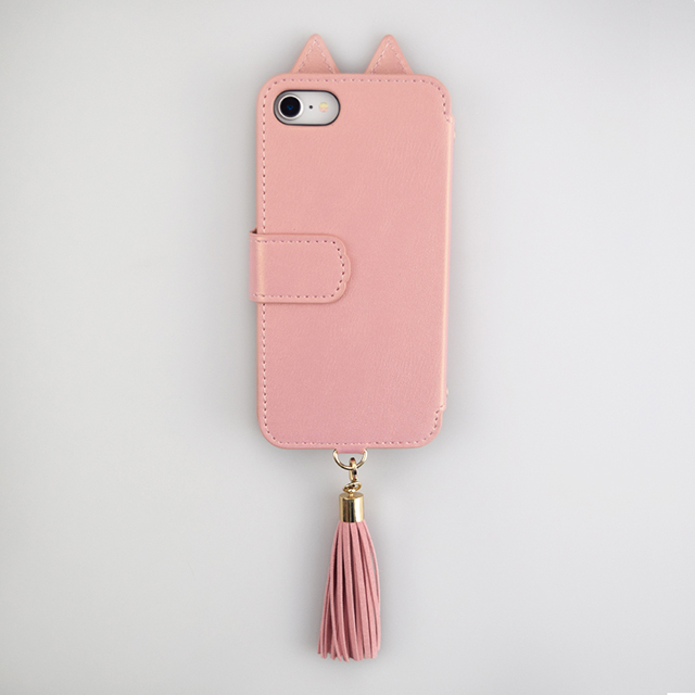【iPhoneSE(第3/2世代)/8/7 ケース】Tassel Tail Cat Flip Case for iPhoneSE(第2世代) (pink)goods_nameサブ画像