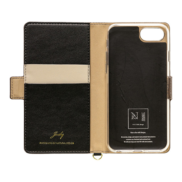 【iPhoneSE(第3/2世代)/8/7/6s/6 ケース】手帳型ケース JUDY (Beige × Black)goods_nameサブ画像