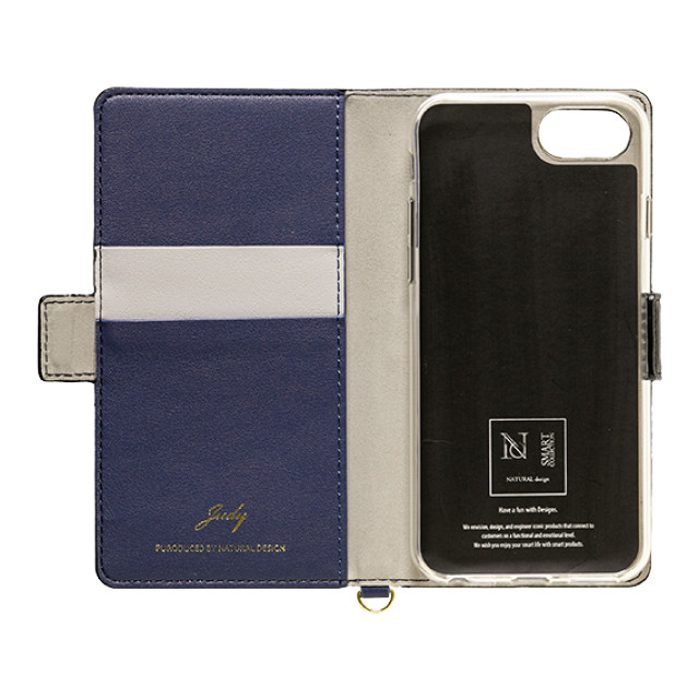 【iPhoneSE(第3/2世代)/8/7/6s/6 ケース】手帳型ケース JUDY (Gray × Navy)goods_nameサブ画像