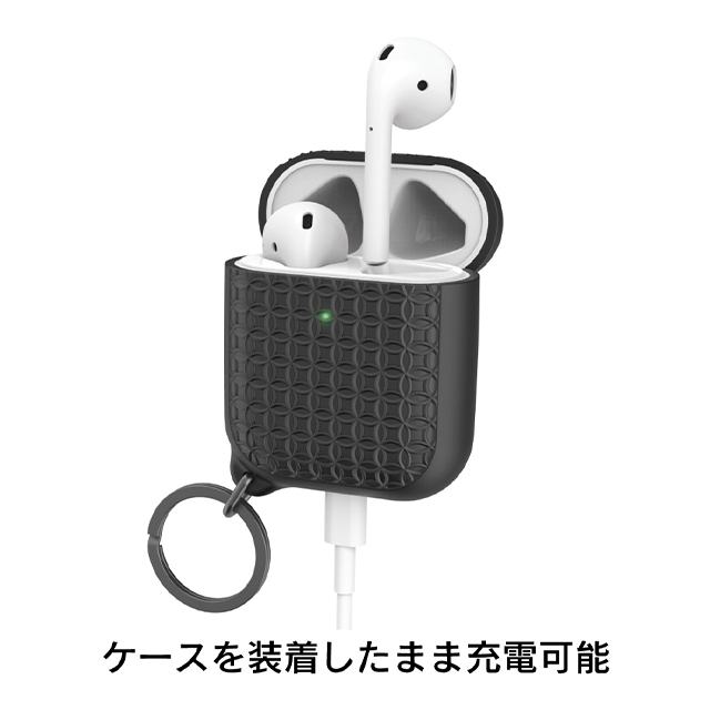 【AirPods(第2/1世代) ケース】キーリングケース (ブラック)サブ画像