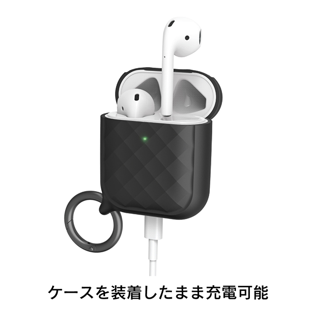 【AirPods(第2/1世代) ケース】リングクリップケース (ブラック)サブ画像