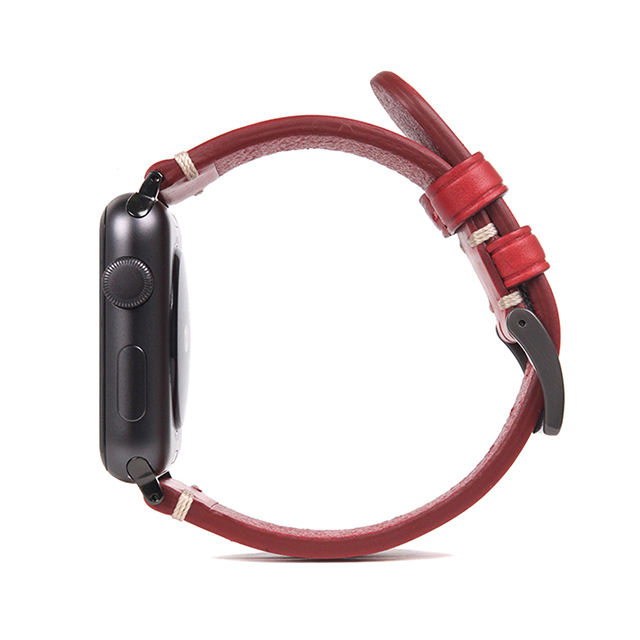 【Apple Watch バンド 45/44/42mm】Italian Buttero Leather (レッド) for Apple Watch SE(第2/1世代)/Series9/8/7/6/5/4/3/2/1サブ画像