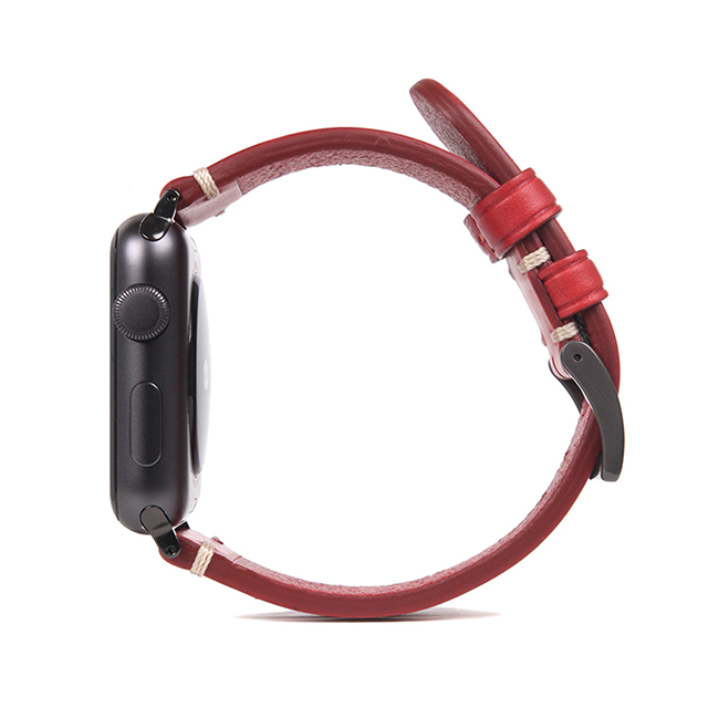 【Apple Watch バンド 41/40/38mm】Italian Buttero Leather (レッド) for Apple Watch SE(第2/1世代)/Series9/8/7/6/5/4/3/2/1サブ画像