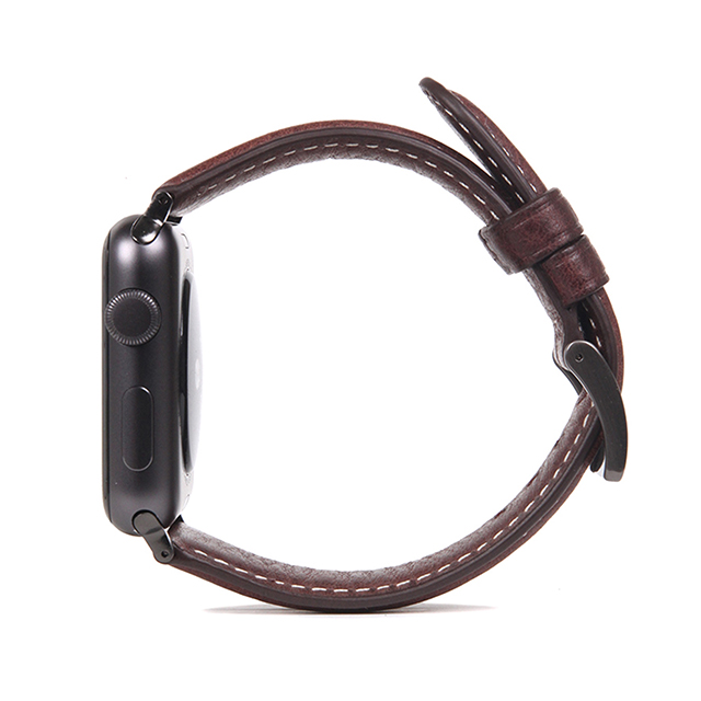 【Apple Watch バンド 45/44/42mm】Italian Minerva Box Leather (ブラウン) for Apple Watch SE(第2/1世代)/Series9/8/7/6/5/4/3/2/1サブ画像