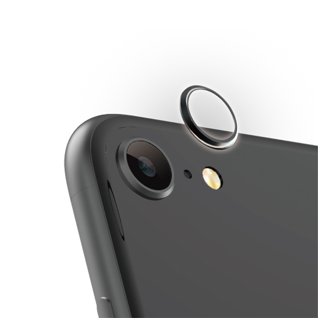 【iPhoneSE(第3/2世代)】[Lens Bumper]カメラレンズ保護アルミフレーム (ブラック)サブ画像