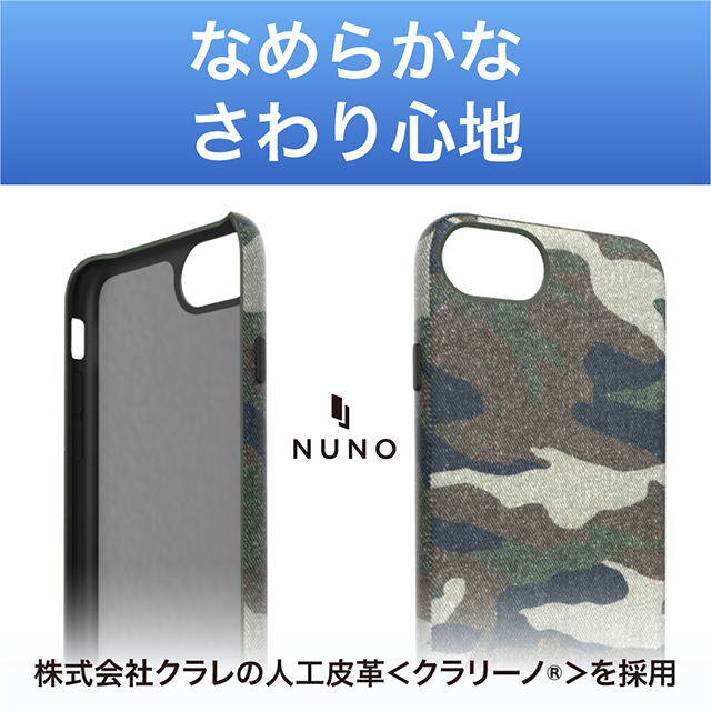 【iPhoneSE(第3/2世代)/8/7/6s/6 ケース】[NUNO] バックケース (ブラックカモフラージュ)サブ画像