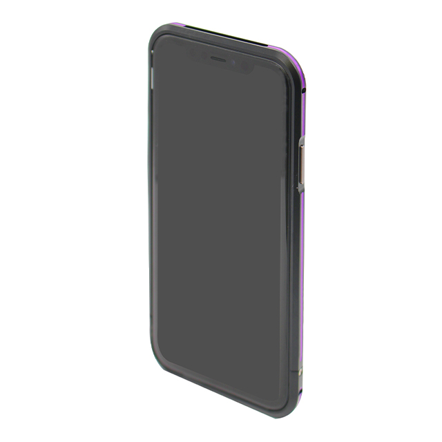 【iPhone11 Pro ケース】アルミニウムバンパー (ブラック×パープル)goods_nameサブ画像