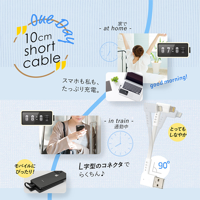 防弾繊維でやわらかく断線に強い USB Type-A to Lightning L字コネクター Lightningケーブル (ブラック)goods_nameサブ画像