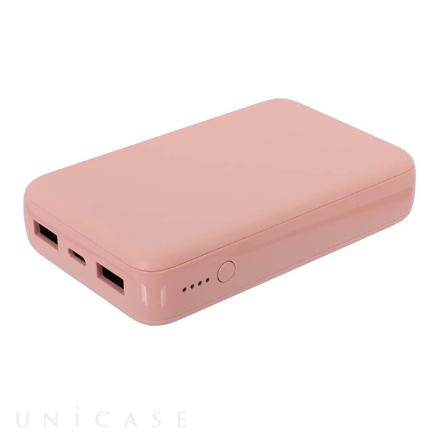 USB Type-Cケーブル付属 小型軽量モバイルバッテリー 10000mAh USB Type-C入出力＋USB Type-A出力 (ライトピンク)