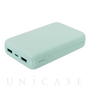 USB Type-Cケーブル付属 小型軽量モバイルバッテリー 10000mAh USB Type-C入出力＋USB Type-A出力 (ミントブルー)