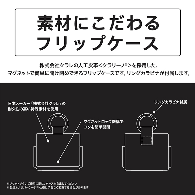 【AirPods Pro(第1世代) ケース】クラリーノ フリップケース (シュリンクブラック)サブ画像