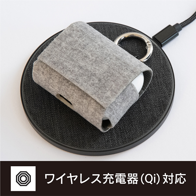 【AirPods Pro(第1世代) ケース】クラリーノ フリップケース (シュリンクブラック)サブ画像