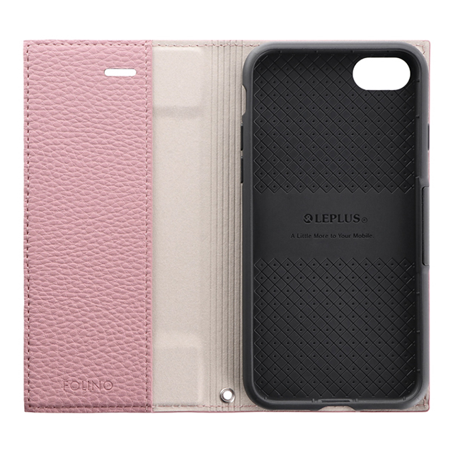 【iPhoneSE(第3/2世代)/8/7 ケース】薄型PUレザーフラップケース「FOLINO」 (ライトピンク)goods_nameサブ画像