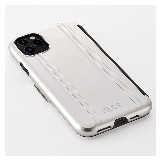 【アウトレット】【iPhone11 Pro ケース】ZERO HALLIBURTON Hybrid Shockproof Flip case for iPhone11 Pro (Silver)サブ画像