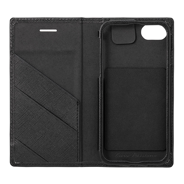 【iPhoneSE(第3/2世代)/8/7/6s/6 ケース】“EURO Passione” PU Leather Book Case (Black)サブ画像