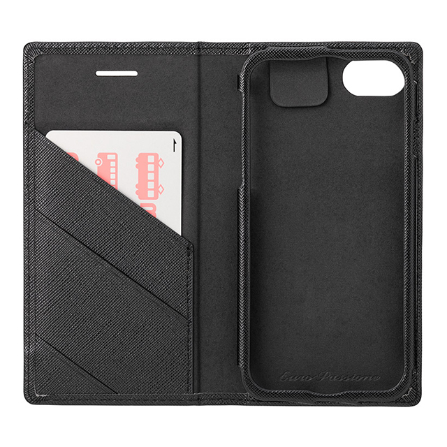 【iPhoneSE(第3/2世代)/8/7/6s/6 ケース】“EURO Passione” PU Leather Book Case (Black)goods_nameサブ画像